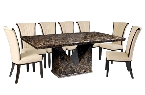Luxury Dining Table and Chairs Set PNG Transparent Background