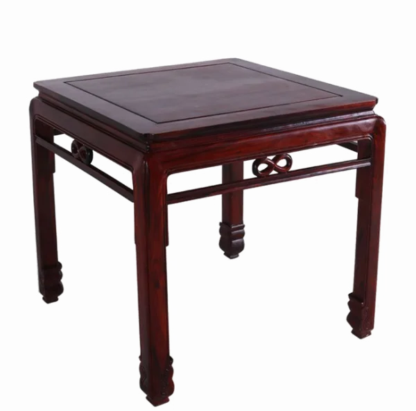 Traditional Dark Wood Square Accent Table PNG