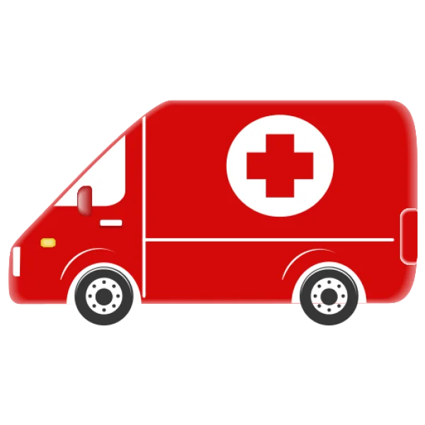 Red Ambulance PNG Transparent Background