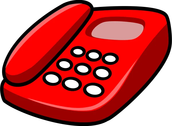 Red Telephone PNG Transparent Background
