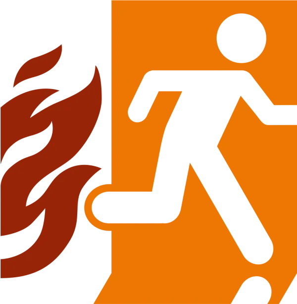 Fire Escape Exit Sign PNG Transparent Background