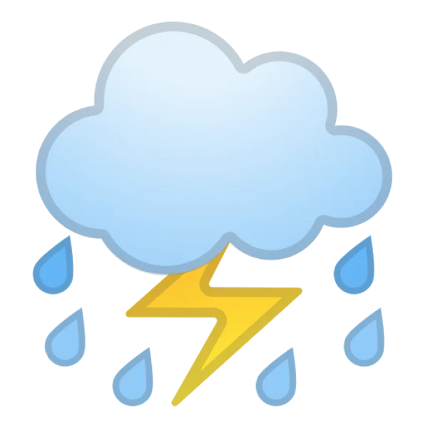 Cloud with Rain and Lightning PNG Transparent