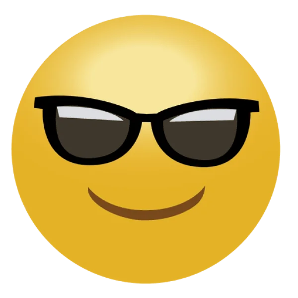 Cool Emoji with Sunglasses PNG Transparent Background