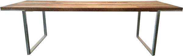 Modern Wooden Table with Metal Legs PNG Transparent Background