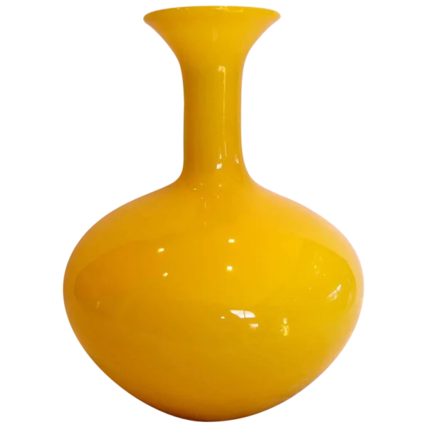 Glossy Yellow Vase PNG Transparent Background