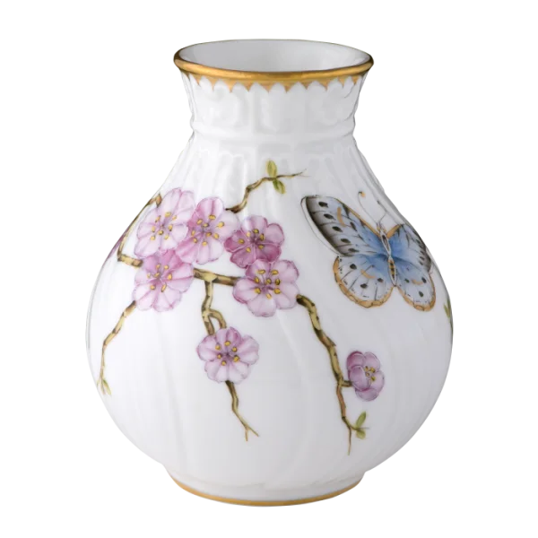 Porcelain Vase with Cherry Blossoms and Butterfly PNG