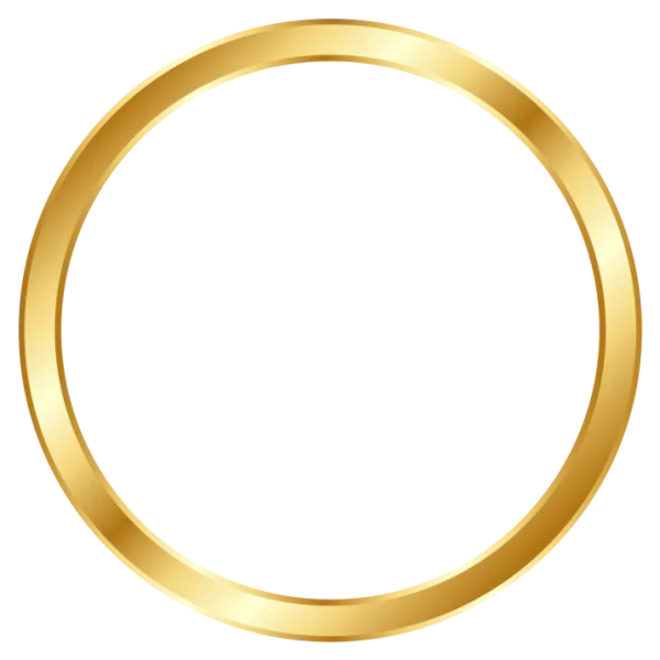 Golden Circle Frame PNG Transparent Background