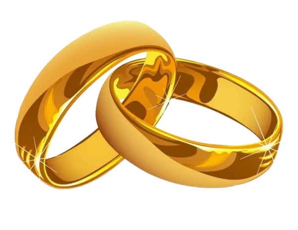 Intertwined Golden Wedding Rings PNG
