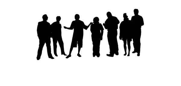 Group of People Silhouettes PNG Transparent Background