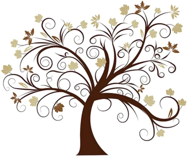 Decorative Swirling Tree PNG Transparent Background