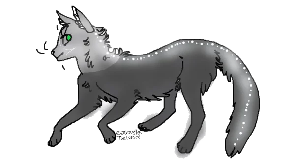 Stylized Grey Wolf with Green Eyes PNG Transparent Background