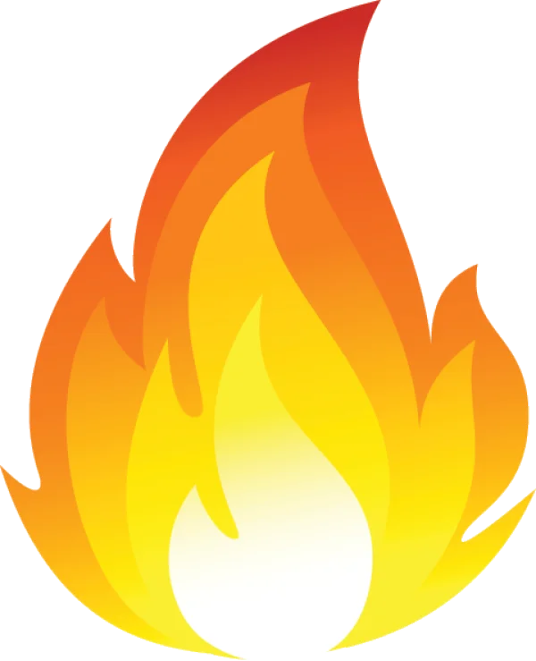 Stylized Fire Flame PNG Transparent Background
