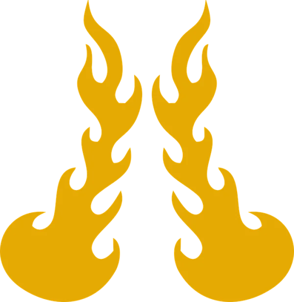Stylized Yellow Flames PNG Transparent Background