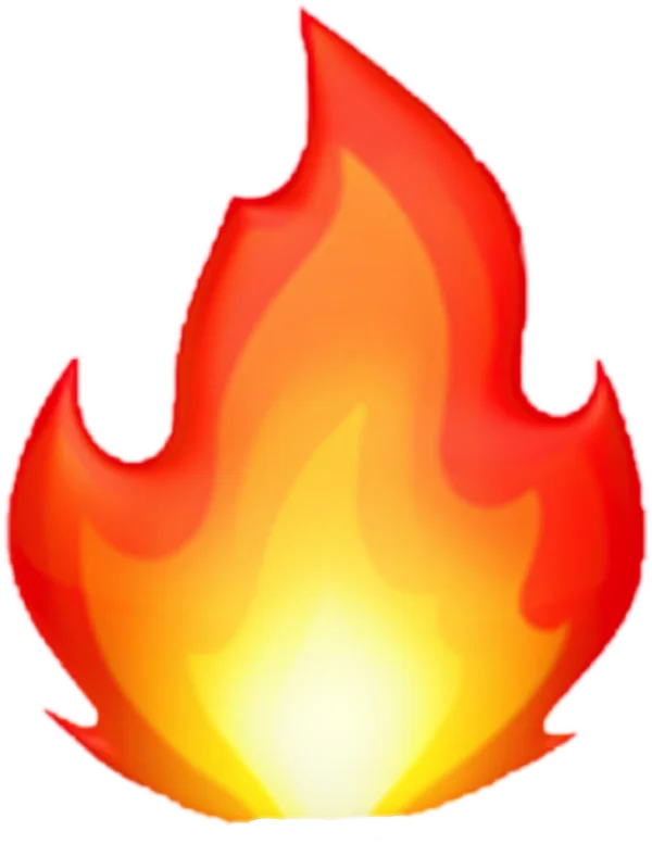 Fire Flame Emoji Icon PNG Transparent Background