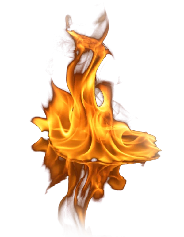 Realistic Fire Flames with Reflection PNG