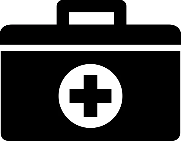Black First Aid Kit Icon PNG Transparent