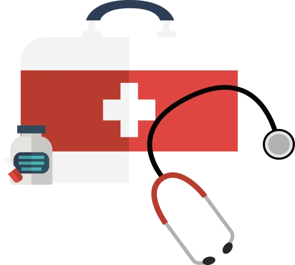 First Aid Kit and Medical Supplies PNG Transparent Background