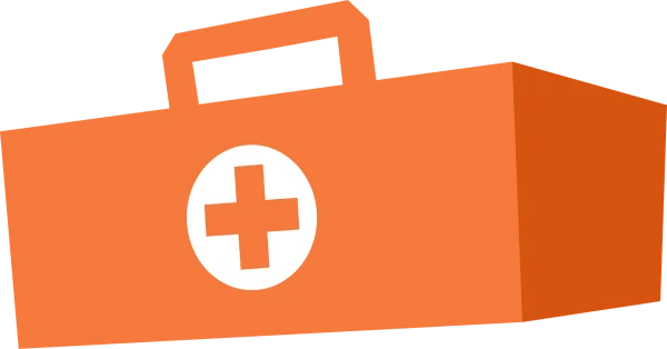 Orange First Aid Kit PNG Transparent Background