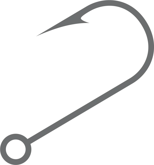 Simple Fishing Hook Outline PNG