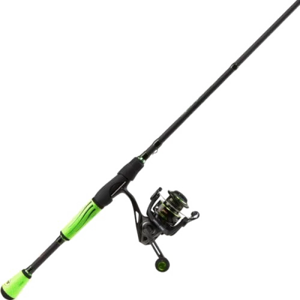 Black and Green Fishing Rod and Reel PNG