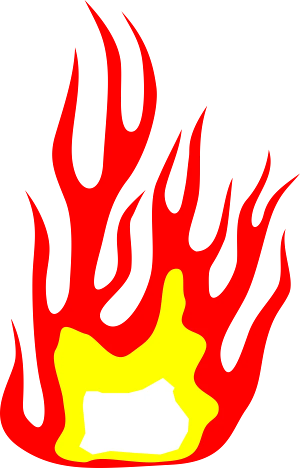 Stylized Fire Flames PNG Transparent Background