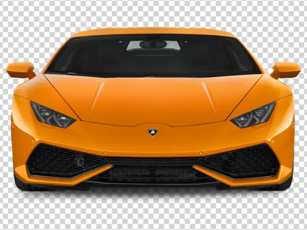 Orange Lamborghini Front View PNG Transparent Background