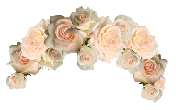 Pink and White Rose Garland Transparent PNG