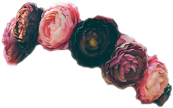 Romantic Vintage Pink Flowers Garland PNG