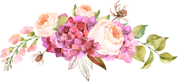 Watercolor Floral Bouquet Transparent Background