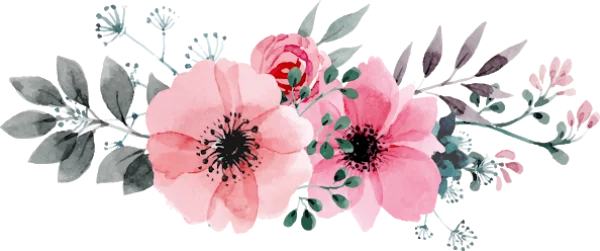 Watercolor Pink Floral Arrangement PNG Transparent