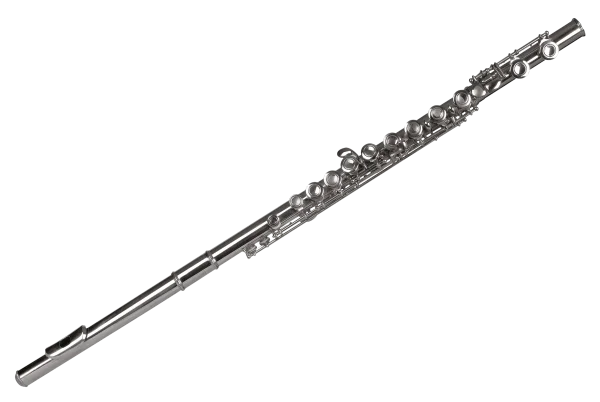 Silver Flute Musical Instrument PNG