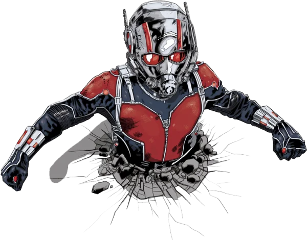 Ant-Man Bursting Through Wall PNG Transparent Background