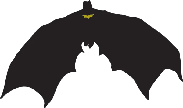 Batman Cape and Logo Silhouette PNG Transparent