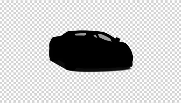 Black Sports Car Silhouette PNG Transparent