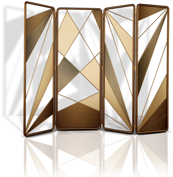 Art Deco Gold and Black Room Divider PNG Transparent