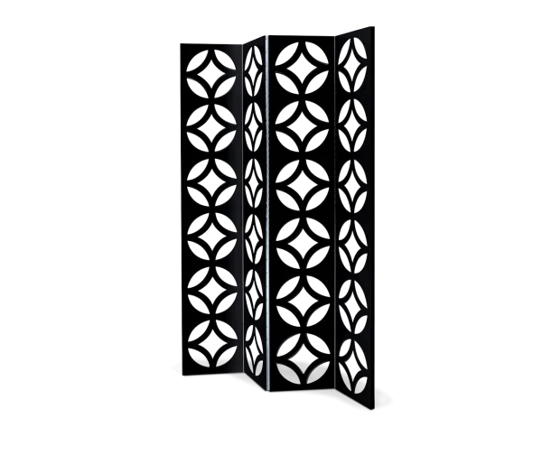 Black Decorative Room Divider Screen PNG