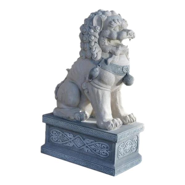 Chinese Guardian Lion Foo Dog Statue PNG Transparent