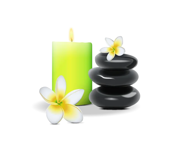 Spa Candle and Stones PNG Transparent Background