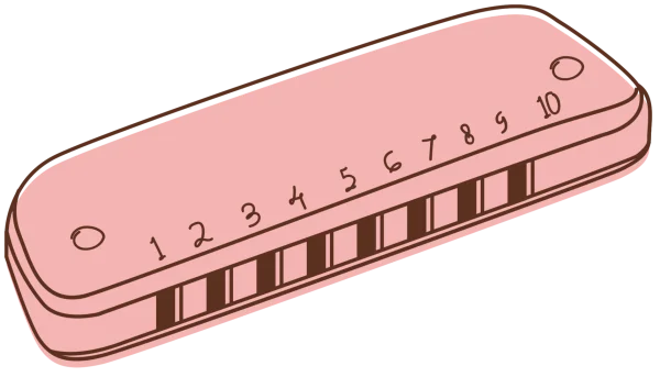 Cute Pink Harmonica PNG Transparent Background