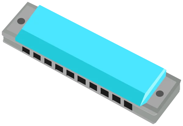Blue Harmonica PNG Transparent Background