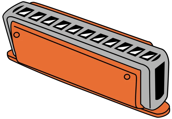 Orange Harmonica PNG Transparent Background