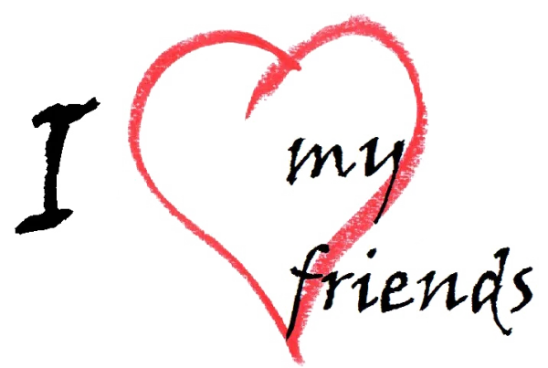I Love My Friends Red Heart PNG Transparent Background