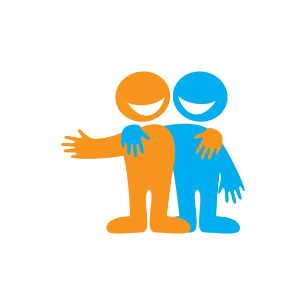 Happy Embracing Friends Icon PNG Transparent