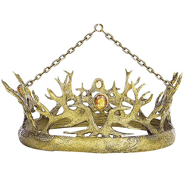 Medieval Golden Crown PNG with Chain