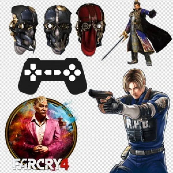 Video Game Character and Icon Collection PNG