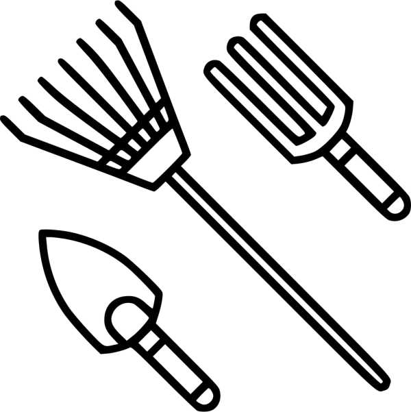 Gardening Tools Outline Icons Set PNG Transparent