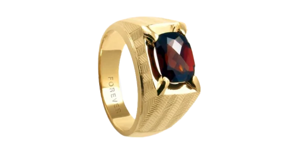 Gold Ring with Red Gemstone PNG Transparent Background