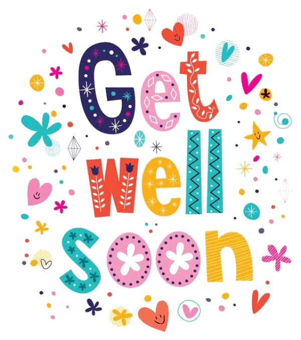 Colorful Get Well Soon Text PNG