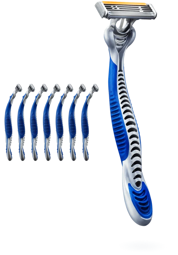 Blue Shaving Razors PNG Transparent Background