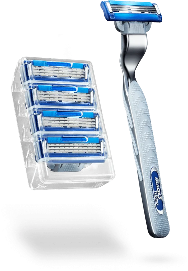 Gillette Mach3 Turbo Razor and Cartridges PNG